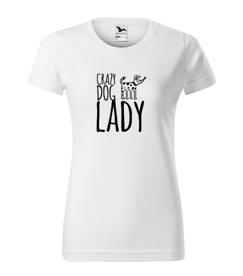 765.png Koszulka damska z psem i napisem Crazy dog Lady
