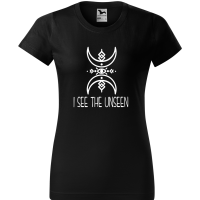Koszulka damska z napisem I see the unseen i magicznym symbolem